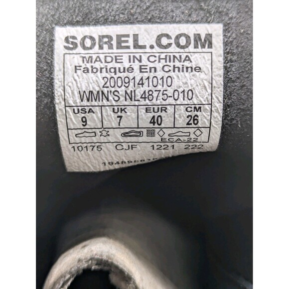 Sorel Womens Size 9 Hi-Line Black Leather Tawny Buff Lace Up Heeled Boots - Picture 8 of 8